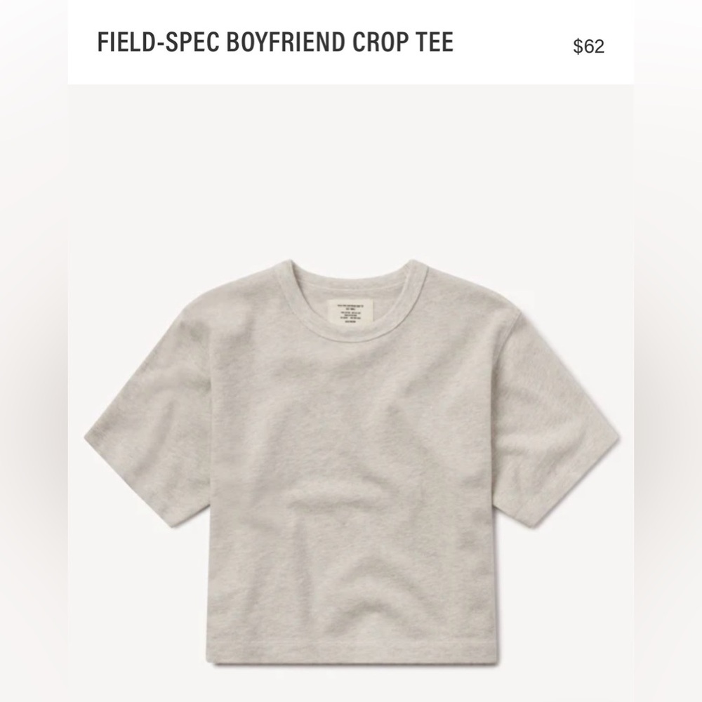 Buck Mason Field-Spec Boyfriend Cropped Tee Heather Oat